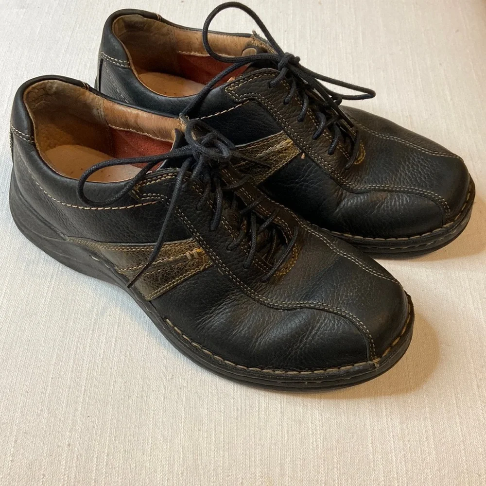 Clarks Leather Tie Up Oxfords Shoes Mens Sz 7